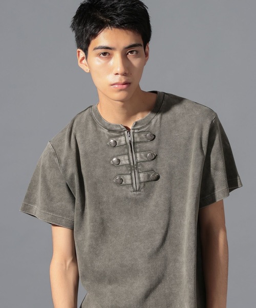 LAND MUSEUM(ランドミュージアム)の「LAND MUSEUM/ナポレオンヘンリーネックTシャツ(Tシャツ/カットソー・メンズ・スモーク/ブラック・LARGE/MEDIUM)」の11枚目の写真