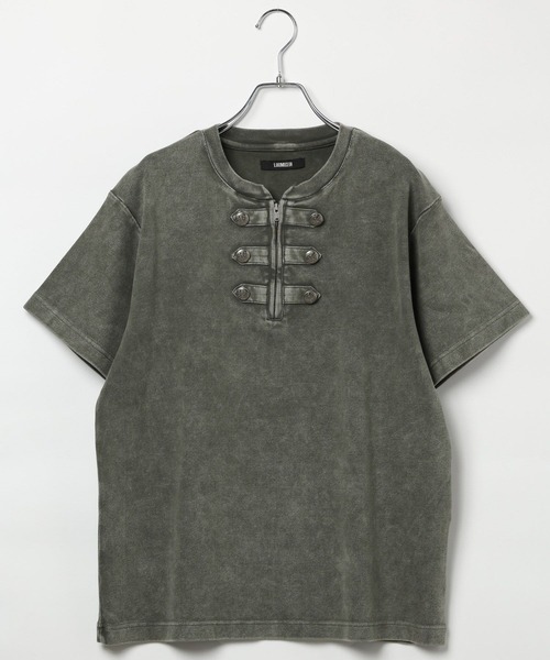 LAND MUSEUM(ランドミュージアム)の「LAND MUSEUM/ナポレオンヘンリーネックTシャツ(Tシャツ/カットソー・メンズ・スモーク/ブラック・LARGE/MEDIUM)」の12枚目の写真