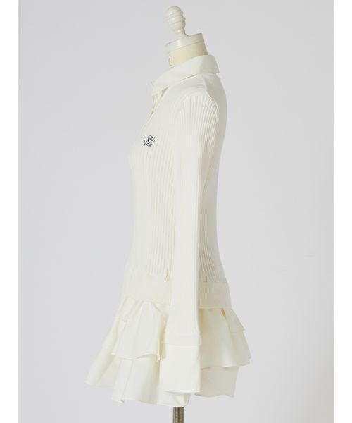 SNIDEL(スナイデル)の「ニットドッキングティアードミニワンピース(ワンピース・レディース・ネイビー/アイボリー/ベージュ・F)」の7枚目の写真