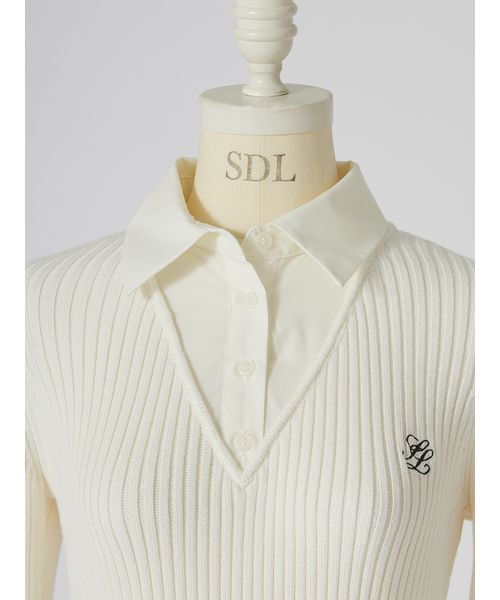 SNIDEL(スナイデル)の「ニットドッキングティアードミニワンピース(ワンピース・レディース・ネイビー/アイボリー/ベージュ・F)」の8枚目の写真