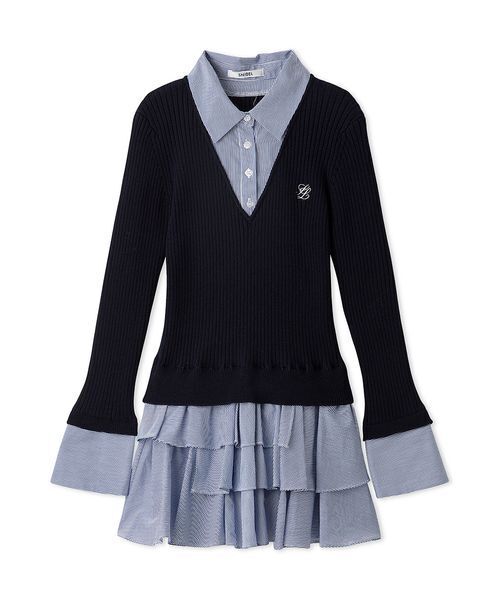 SNIDEL(スナイデル)の「ニットドッキングティアードミニワンピース(ワンピース・レディース・ネイビー/アイボリー/ベージュ・F)」の17枚目の写真