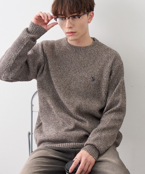 U.S. POLO ASSN.(ユーエスポロアッスン)の「【U.S. POLO ASSN./ユーエスポロアッスン】ワンポイント ダブルホースマン刺繍 クルーネックプルオーバー(ニット/セーター・メンズ・アイボリー/ブラック/ワイン/ブラウン/ブルー/ネイビー・M/LL/L)」の4枚目の写真