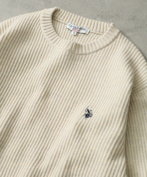 U.S. POLO ASSN.(ユーエスポロアッスン)の「【U.S. POLO ASSN./ユーエスポロアッスン】ワンポイント ダブルホースマン刺繍 クルーネックプルオーバー(ニット/セーター・メンズ・アイボリー/ブラック/ワイン/ブラウン/ブルー/ネイビー・M/LL/L)」の18枚目の写真