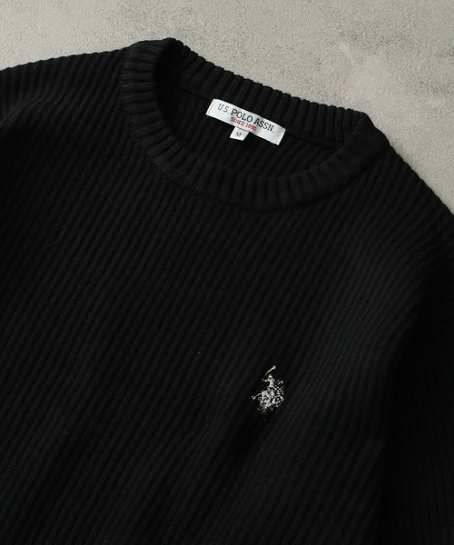 U.S. POLO ASSN.(ユーエスポロアッスン)の「【U.S. POLO ASSN./ユーエスポロアッスン】ワンポイント ダブルホースマン刺繍 クルーネックプルオーバー(ニット/セーター・メンズ・アイボリー/ブラック/ワイン/ブラウン/ブルー/ネイビー・M/LL/L)」の22枚目の写真