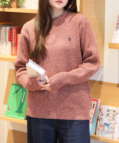 U.S. POLO ASSN.(ユーエスポロアッスン)の「【U.S. POLO ASSN./ユーエスポロアッスン】ワンポイント ダブルホースマン刺繍 クルーネックプルオーバー(ニット/セーター・メンズ・アイボリー/ブラック/ワイン/ブラウン/ブルー/ネイビー・M/LL/L)」の13枚目の写真