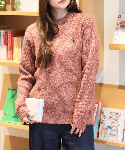 U.S. POLO ASSN.(ユーエスポロアッスン)の「【U.S. POLO ASSN./ユーエスポロアッスン】ワンポイント ダブルホースマン刺繍 クルーネックプルオーバー(ニット/セーター・メンズ・アイボリー/ブラック/ワイン/ブラウン/ブルー/ネイビー・M/LL/L)」の15枚目の写真