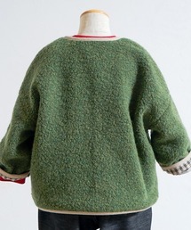 Hoppetta（ホッペッタ）の「【Hoppetta(ホッペッタ)】リバーシブルボアブルゾン オリーブ 70-80・80-90・90-100cm（ブルゾン）」