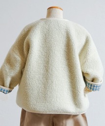 Hoppetta（ホッペッタ）の「【Hoppetta(ホッペッタ)】リバーシブルボアブルゾン オリーブ 70-80・80-90・90-100cm（ブルゾン）」