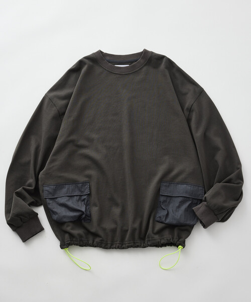 Firsthand(ファーストハンド)の「Firsthand/ファーストハンド リラックスフィット スピンドル ナイロンポケット切り替え クルーネックスウェット(スウェット・メンズ・ライトブルー/チャコールグレー/グレー/ブラック・LARGE/MEDIUM)」の19枚目の写真