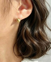 ヴィンテージ ハートモチーフ ピアス/シンプル/上品