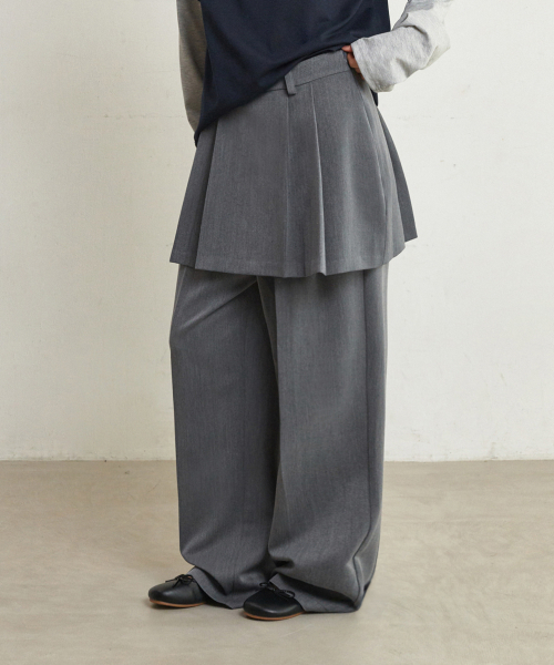 GLW（ジーエルダブリュ）の「[w] ツーピンタックプリーツミニスカートグレー（スカート・レディース・その他・SMALL/MEDIUM）」の3枚目の写真