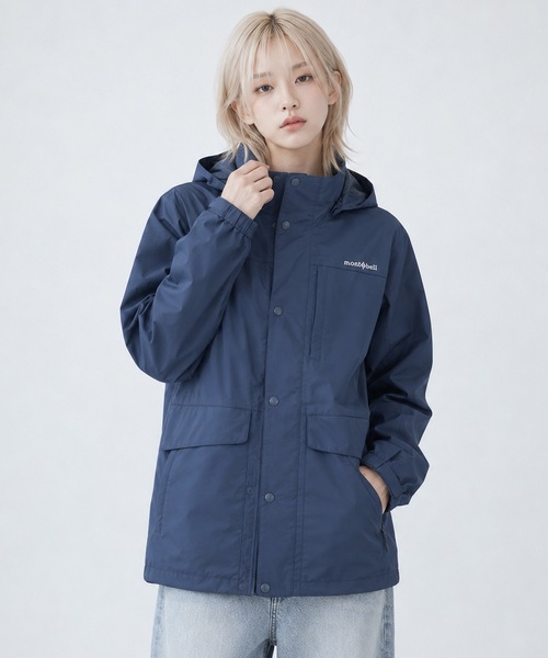 mont-bell(モンベル)の「【mont-bell】モンベル 韓国限定ライン Spring Wind Jacket ウインドジャケット(ナイロンジャケット・レディース・ネイビー/ブラック/カーキ・MEDIUM/LARGE/X-LARGE)」の3枚目の写真