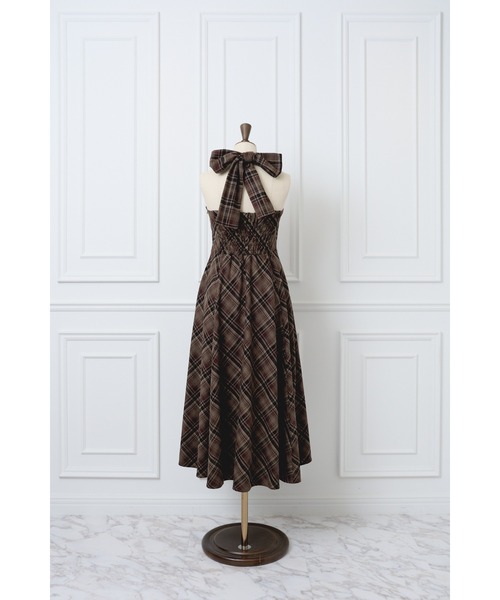 MISTREASS（ミストレアス）の「Plaid Halter Flare Dress（ワンピース・レディース・ベージュ/ブラウン/ブラック・FREE）」の11枚目の写真