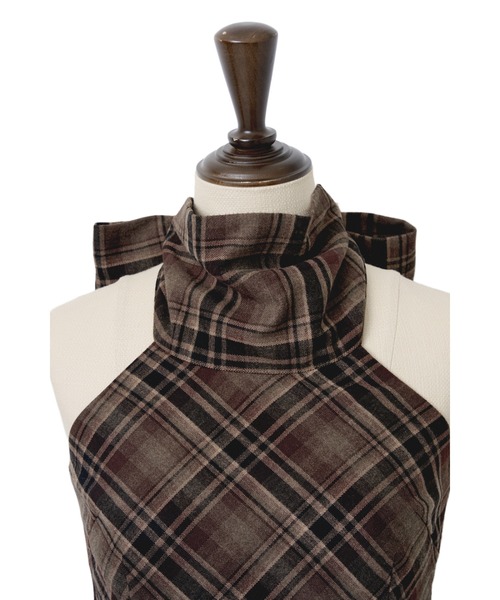 MISTREASS（ミストレアス）の「Plaid Halter Flare Dress（ワンピース・レディース・ベージュ/ブラウン/ブラック・FREE）」の12枚目の写真