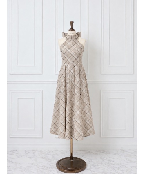 MISTREASS（ミストレアス）の「Plaid Halter Flare Dress（ワンピース・レディース・ベージュ/ブラウン/ブラック・FREE）」の8枚目の写真