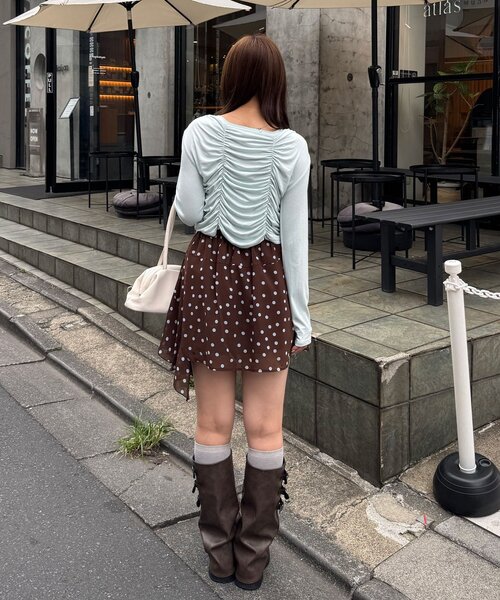 CIAOPANIC（チャオパニック）の「ドットシアーイレヘムミニスカパン（スカート・レディース・ミント/イエロー/ブラウン・ONE SIZE）」の11枚目の写真