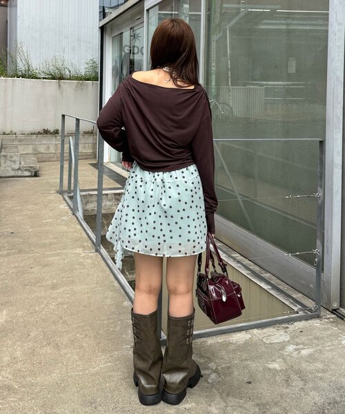 CIAOPANIC（チャオパニック）の「ドットシアーイレヘムミニスカパン（スカート・レディース・ミント/イエロー/ブラウン・ONE SIZE）」の20枚目の写真