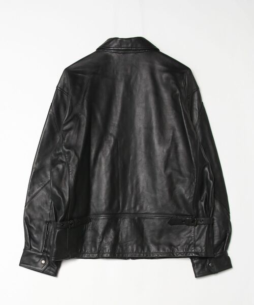 SUNNY SPORTS(サニースポーツ)の「SUNNY SPORTS / サニースポーツ LEATHER AVIATOR JACKET アビエイタージャケット レザージャケット(ブルゾン・メンズ・ブラック・MEDIUM/LARGE)」の2枚目の写真