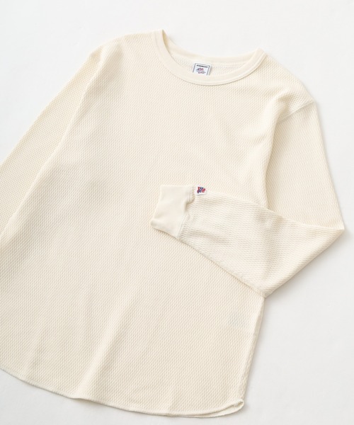 JEMORGAN(ジェーイーモーガン)の「JEMORGAN ダブルフェイスハニカムクルーネックL/S-T(Tシャツ/カットソー・メンズ・ブラック/ナチュラル/杢グレー/ネイビー・M/XL/S)」の1枚目の写真