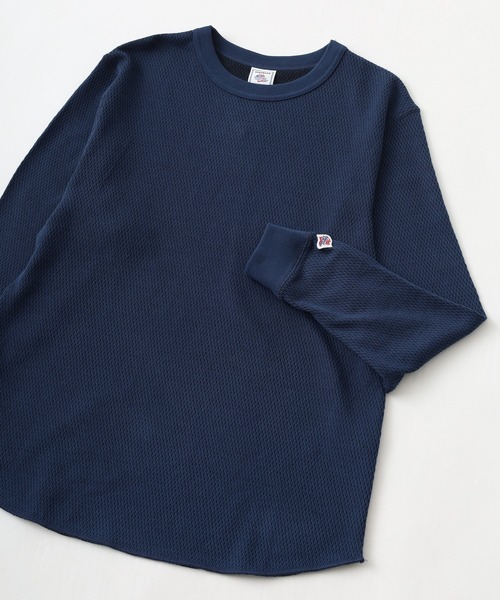 JEMORGAN(ジェーイーモーガン)の「JEMORGAN ダブルフェイスハニカムクルーネックL/S-T(Tシャツ/カットソー・メンズ・ブラック/ナチュラル/杢グレー/ネイビー・M/XL/S)」の4枚目の写真
