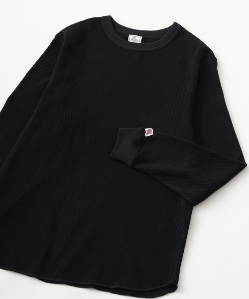 JEMORGAN(ジェーイーモーガン)の「JEMORGAN ダブルフェイスハニカムクルーネックL/S-T(Tシャツ/カットソー・メンズ・ブラック/ナチュラル/杢グレー/ネイビー・M/XL/S)」の2枚目の写真