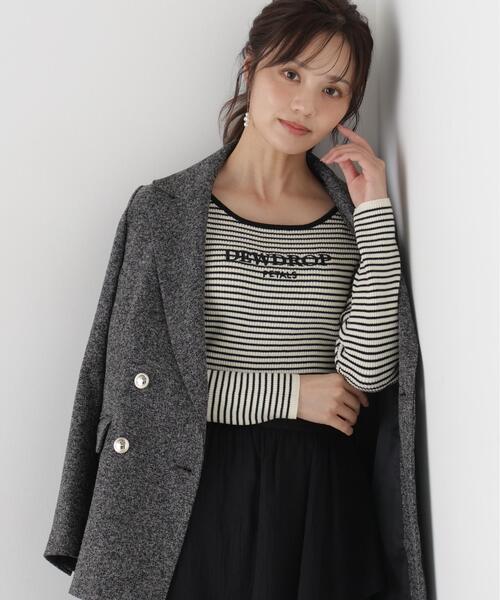 PROPORTION BODY DRESSING（プロポーションボディドレッシング）の「＜ａ＞ロゴ刺繍リブニット / 1216270010（ニット/セーター・レディース・ブルー/ブラック系その他/ブラック・FREE）」の2枚目の写真