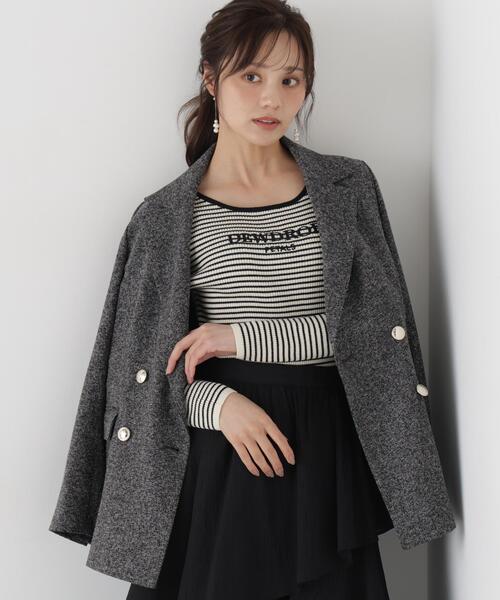 PROPORTION BODY DRESSING（プロポーションボディドレッシング）の「＜ａ＞ロゴ刺繍リブニット / 1216270010（ニット/セーター・レディース・ブルー/ブラック系その他/ブラック・FREE）」の14枚目の写真