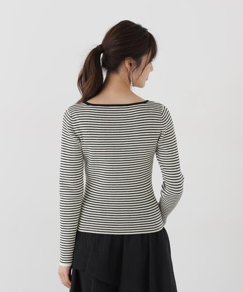 PROPORTION BODY DRESSING（プロポーションボディドレッシング）の「＜ａ＞ロゴ刺繍リブニット / 1216270010（ニット/セーター・レディース・ブルー/ブラック系その他/ブラック・FREE）」の5枚目の写真