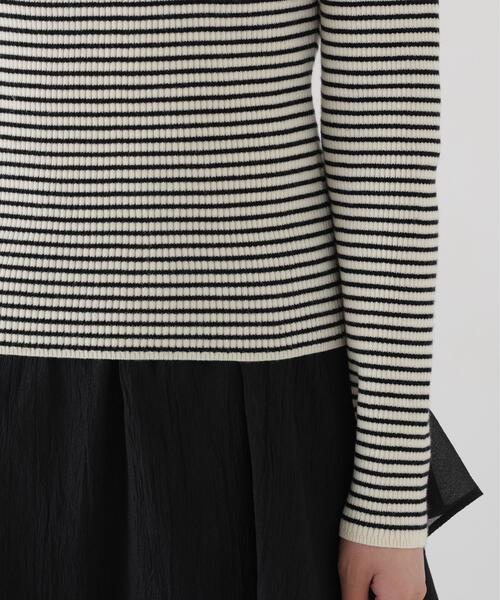 PROPORTION BODY DRESSING（プロポーションボディドレッシング）の「＜ａ＞ロゴ刺繍リブニット / 1216270010（ニット/セーター・レディース・ブルー/ブラック系その他/ブラック・FREE）」の8枚目の写真