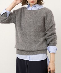 ウール混へアリー2WAYプルオーバー