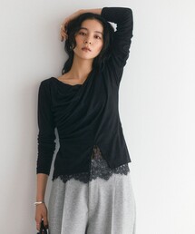 Firsthand/ファーストハンド 限定展開 レース レイヤード ドレープ ロングスリーブTシャツ