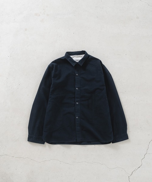 quadro(クオドロ)の「ネル表起毛シームポケシャツ(シャツ/ブラウス・メンズ・ネイビー/キナリ・LARGE/MEDIUM)」の3枚目の写真
