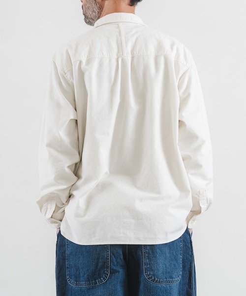 quadro(クオドロ)の「ネル表起毛シームポケシャツ(シャツ/ブラウス・メンズ・ネイビー/キナリ・LARGE/MEDIUM)」の11枚目の写真
