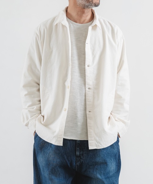 quadro(クオドロ)の「ネル表起毛シームポケシャツ(シャツ/ブラウス・メンズ・ネイビー/キナリ・LARGE/MEDIUM)」の13枚目の写真