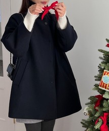 スタンドカラーシングルブレストコート