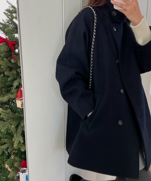 FAVORITO（ファヴォリート）の「スタンドカラーシングルブレストコート（その他アウター・レディース・ブラック/ネイビー・F）」の11枚目の写真