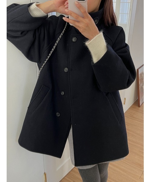 FAVORITO（ファヴォリート）の「スタンドカラーシングルブレストコート（その他アウター・レディース・ブラック/ネイビー・F）」の14枚目の写真