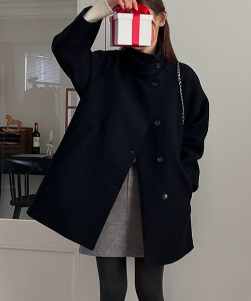 FAVORITO（ファヴォリート）の「スタンドカラーシングルブレストコート（その他アウター・レディース・ブラック/ネイビー・F）」の16枚目の写真