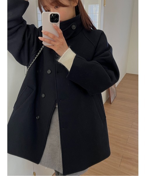 FAVORITO（ファヴォリート）の「スタンドカラーシングルブレストコート（その他アウター・レディース・ブラック/ネイビー・F）」の17枚目の写真