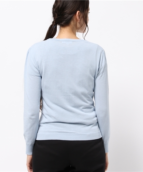 NATURAL BEAUTY BASIC（ナチュラルビューティーベーシック）の「UVカットフラワー釦カーディガン（カーディガン/ボレロ・レディース・ネイビー/ブルー/カーキ・MEDIUM）」の6枚目の写真