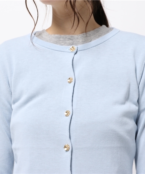 NATURAL BEAUTY BASIC（ナチュラルビューティーベーシック）の「UVカットフラワー釦カーディガン（カーディガン/ボレロ・レディース・ネイビー/ブルー/カーキ・MEDIUM）」の7枚目の写真