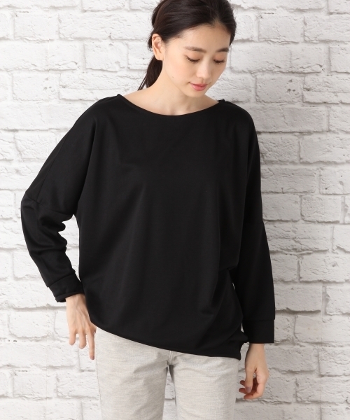 LEPSIM（レプシィム）の「ポンチドレープ2WAYプルオーバー　734938（Tシャツ/カットソー・レディース・アイボリー/ブラック/レッドパープル・FREE）」の2枚目の写真