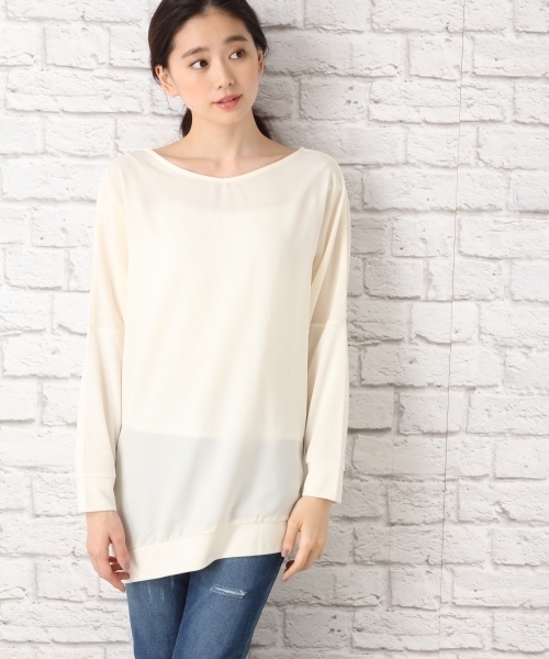 LEPSIM（レプシィム）の「ポンチドレープ2WAYプルオーバー　734938（Tシャツ/カットソー・レディース・アイボリー/ブラック/レッドパープル・FREE）」の15枚目の写真