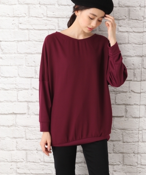 LEPSIM（レプシィム）の「ポンチドレープ2WAYプルオーバー　734938（Tシャツ/カットソー・レディース・アイボリー/ブラック/レッドパープル・FREE）」の17枚目の写真