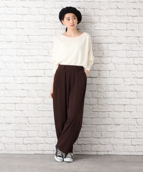 LEPSIM（レプシィム）の「ポンチドレープ2WAYプルオーバー　734938（Tシャツ/カットソー・レディース・アイボリー/ブラック/レッドパープル・FREE）」の18枚目の写真