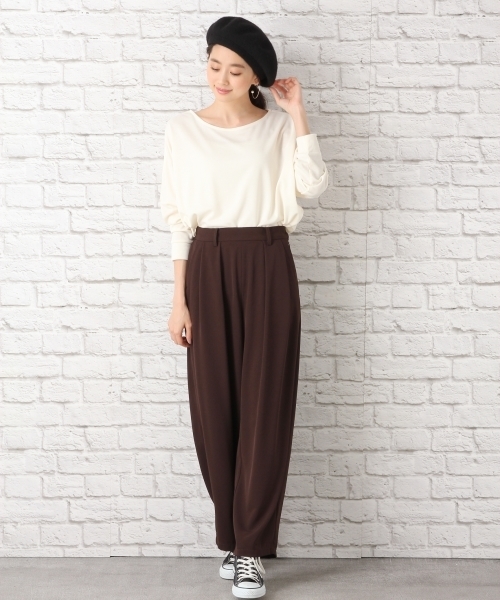 LEPSIM（レプシィム）の「ポンチドレープ2WAYプルオーバー　734938（Tシャツ/カットソー・レディース・アイボリー/ブラック/レッドパープル・FREE）」の19枚目の写真