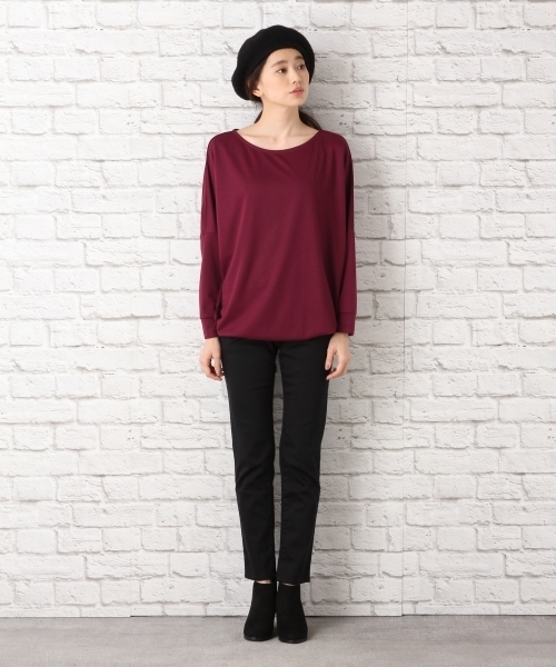 LEPSIM（レプシィム）の「ポンチドレープ2WAYプルオーバー　734938（Tシャツ/カットソー・レディース・アイボリー/ブラック/レッドパープル・FREE）」の10枚目の写真