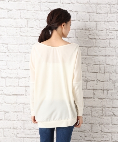 LEPSIM（レプシィム）の「ポンチドレープ2WAYプルオーバー　734938（Tシャツ/カットソー・レディース・アイボリー/ブラック/レッドパープル・FREE）」の12枚目の写真