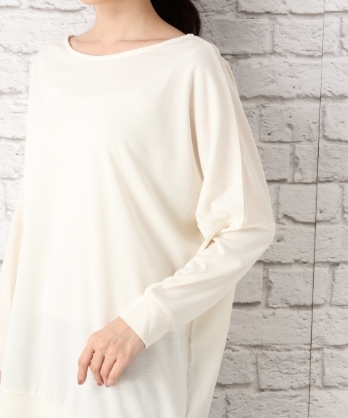 LEPSIM（レプシィム）の「ポンチドレープ2WAYプルオーバー　734938（Tシャツ/カットソー・レディース・アイボリー/ブラック/レッドパープル・FREE）」の14枚目の写真