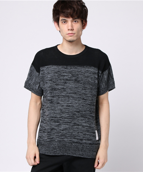ICHIMILE GRATORY(イチマイルグラトリー)の「ICHIMILE GRATORY イチミリグラトリー / football knit t-shirts フットボールニットTシャツ / IMG-K7(Tシャツ/カットソー・メンズ・ネイビー/オフホワイト/グレー/ブラック・0/2/1)」の3枚目の写真
